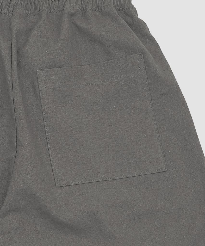 PAPERBOY Linen Bio Pintuck Half Pants - Khaki Brown