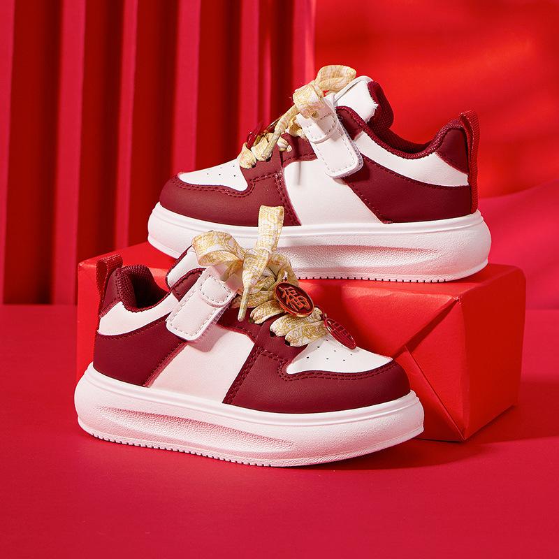 New Year's festive blessing children's winter high-top velvet to keep warm medium and small children's country fashion classmates