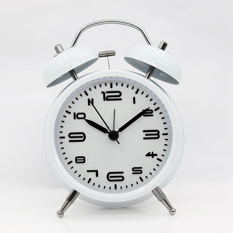 Classic 4-inch Metal Ringing Alarm, Silent Fashion Gift Pendulum Clock, Study Lazy Clock