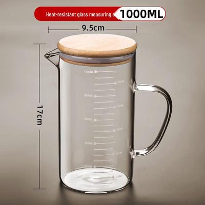 Borosilicate Glass Measuring Cup Set with Bamboo Lids