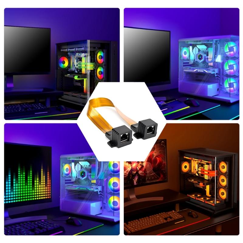 High Speed Cat5 Soft Ribbon Ethernetkabel mit festem Ohr, biegsames Kabel für sichere Wandverlegung & Heimnetzwerk