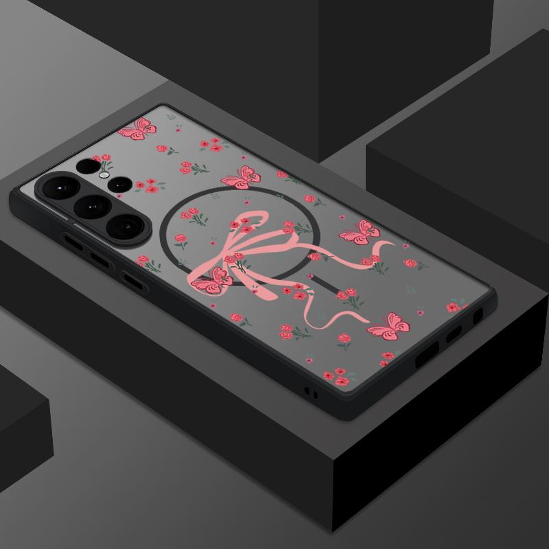 Colorful Bowknots Pattern Case For Samsung Galaxy S26 Ultra S25 Edge S24 Plus S23 S22 S21 FE Magnetic For Magsafe Matte Cover