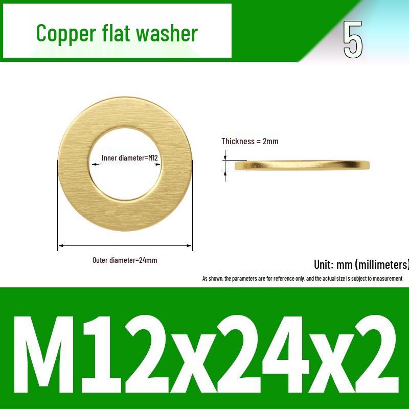 Ultra-Thin Brass Flat Washer Round Shim (Sizes M2-M20)