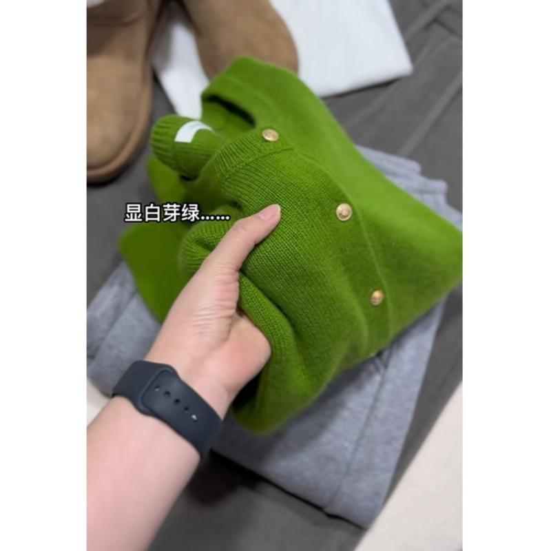 

Осень и зима популярный новый маленький зеленый вязаный кардиган свитер женственность белый мягкий восковой верхний слой one size fits all зелёный