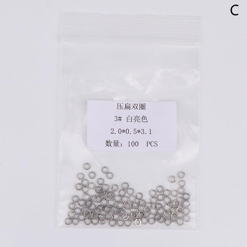 Split Rings Fishing 100Pcs Stainless Steel Lure Rings Saltwater Terminal Tackles Split Rings Fishing Connectors Snap Rings