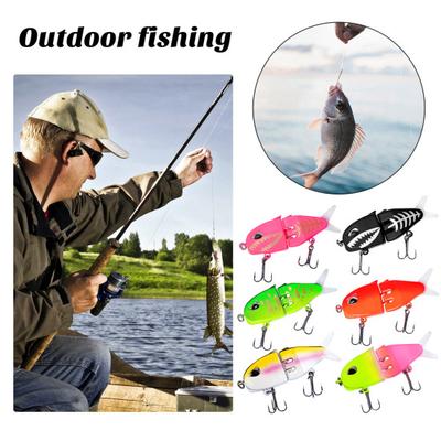 6CM/6.5G Multi-Jointed Fishing Lure with Hooks Realistic 2-Section Swimbait Plastic Artificial Bait Freshwater