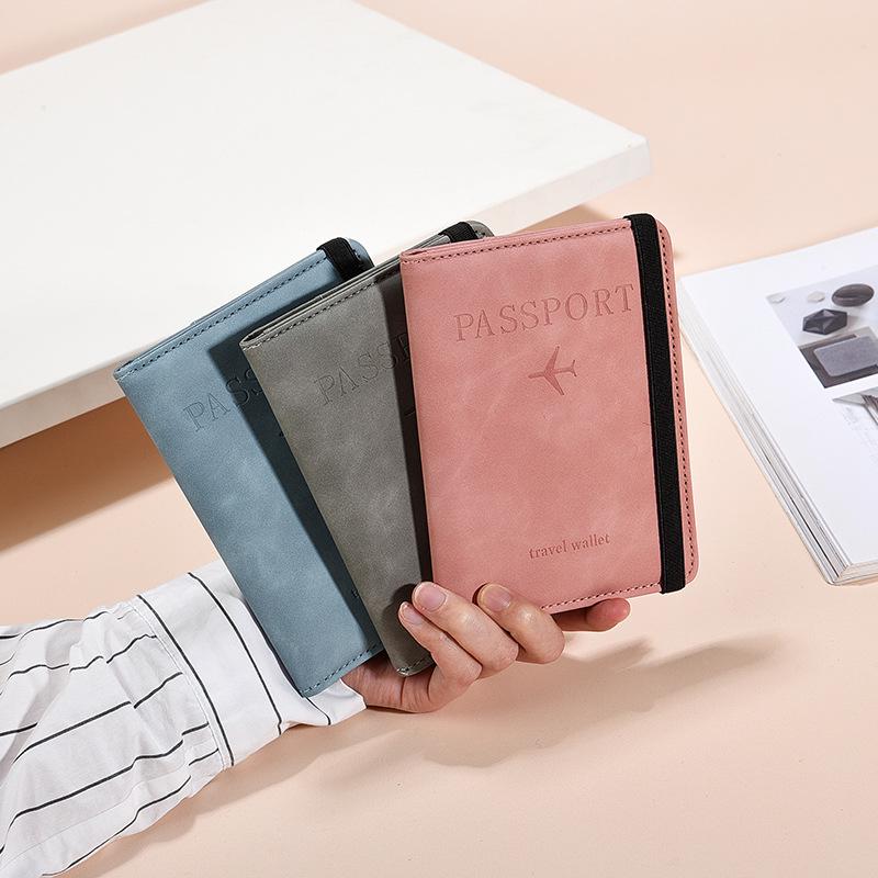 Cross-Border PU Leather RFID Passport Holder & Travel Wallet