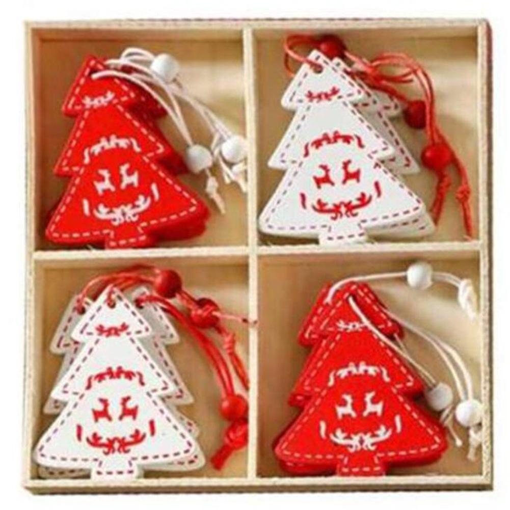 Christmas Celebrations Red White Hanging Decoration Charming Holiday Decor Beautifully Carved Shapes Convenient Hanging String