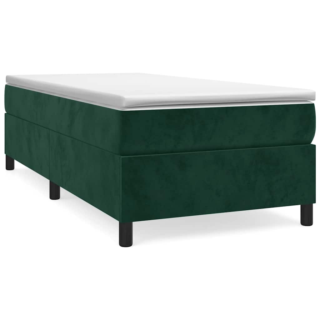 Box Spring Bed Frame Dark Green 90 x 190 cm Velvet