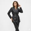 Women's Slim Fit Genuine Handmade Black Real Lambskin Leather Trench Coat Stylish