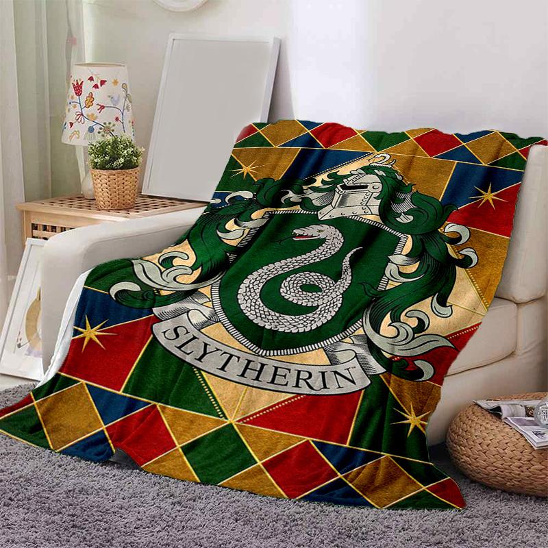

Slytherin House Crest Poster - Hogwarts House DecorPrint Blanket, Soft Blanket For Sofa Office Bed And Travelling Daughter Birthday Gift esj 130cm×150cm（50in×60in）