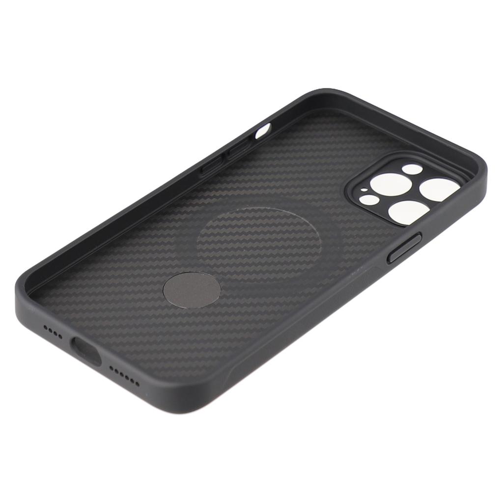 For iPhone 12 Pro Max Case Compatible with MagSafe Kickstand TPU+PC Phone Cover Carbon Fiber Texture