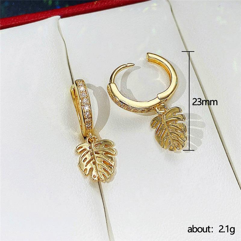 BELLA BOX Fashion Leaf Tree Charm Earrings Gold Color Ear Accessories For Women Dance Party Daily Wear Statement Jewelry Fancy Gift