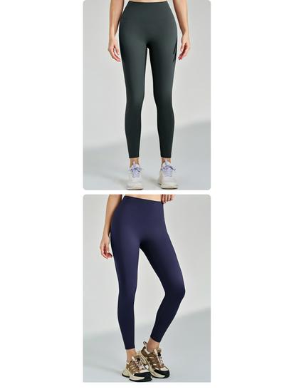 Lycra Brushed Nude Feel Slimming Yoga Pants - Women's Thickened Velvet High-End Pilates Fitness Trousers