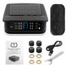 Tire Pressure Monitoring System, Solar Tire Pressure Monitor with 4 External Sensors, Ambient Light, Real Time Display