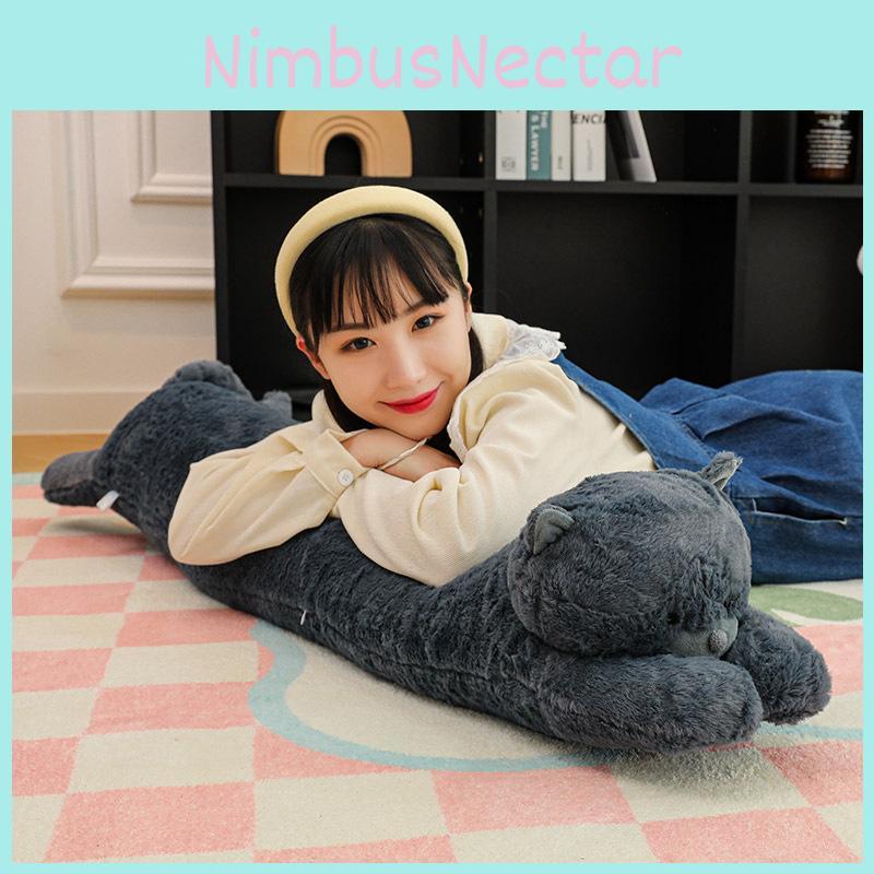 Lazy Blue Cat Long Plush Pillow Stuffed Toy For Kids And Adults Special Characters Included