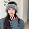 Plush hat women's autumn and winter new knitted wool hat niche temperament rabbit hair bucket warm bucket hat tide