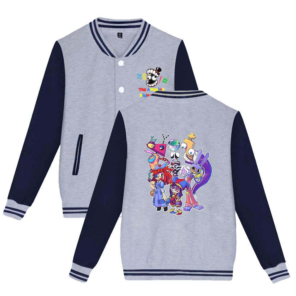 Úžasný digitální cirkusová bomber bunda dámská pánská nadměrná Harajuku móda baseballová bunda bunda dámská streetwear jaro podzim bomber svrchní oděv