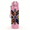 1PC Multicolor Mandala Flower Graphic,750ml Color Plastic Sports Water Bottle,Leakproof Flip Straw Lid,Suitable for Sports Office Home Use