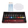 Kids Paint Set 12 Colors Pigment 5 Paintbrushes Vibrant Colors Poisonless Quick Drying Widely Used Kids Painting Kit