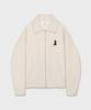 Fallett Collar Boa Zip-Up Jacket Ivory