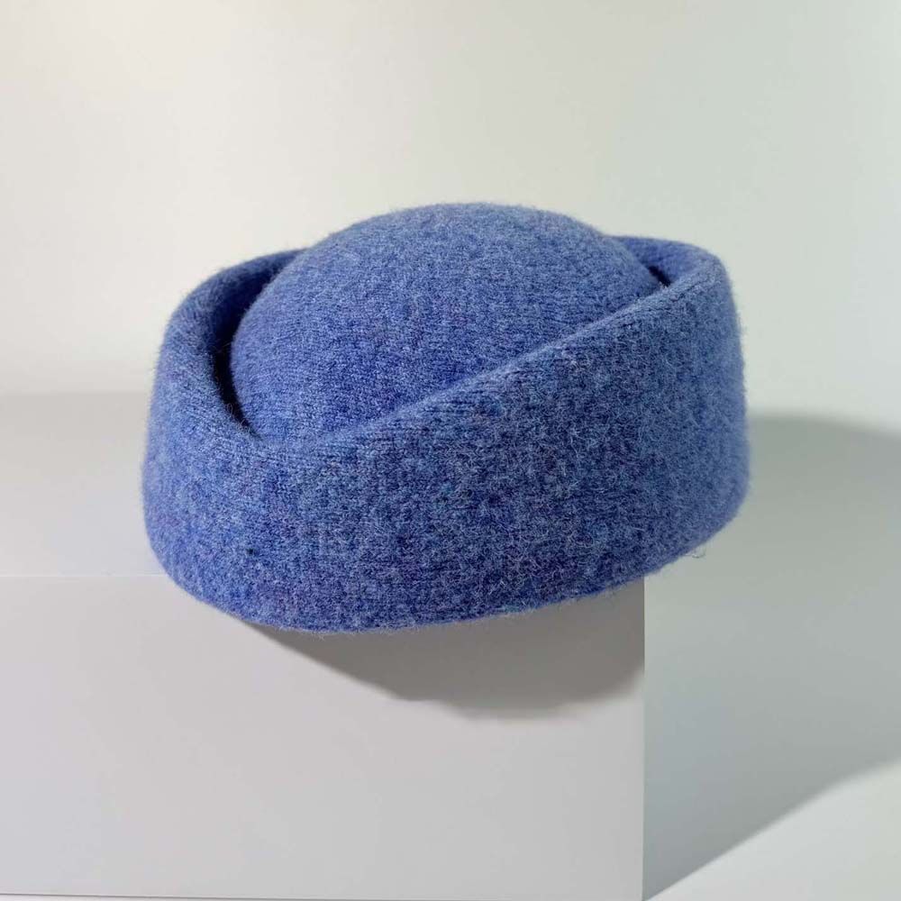 Weicher Stewardessen Pillbox Hut Unifarbener Unifarbener Fedora Warmer Beanie Mütze Herbsthochzeit