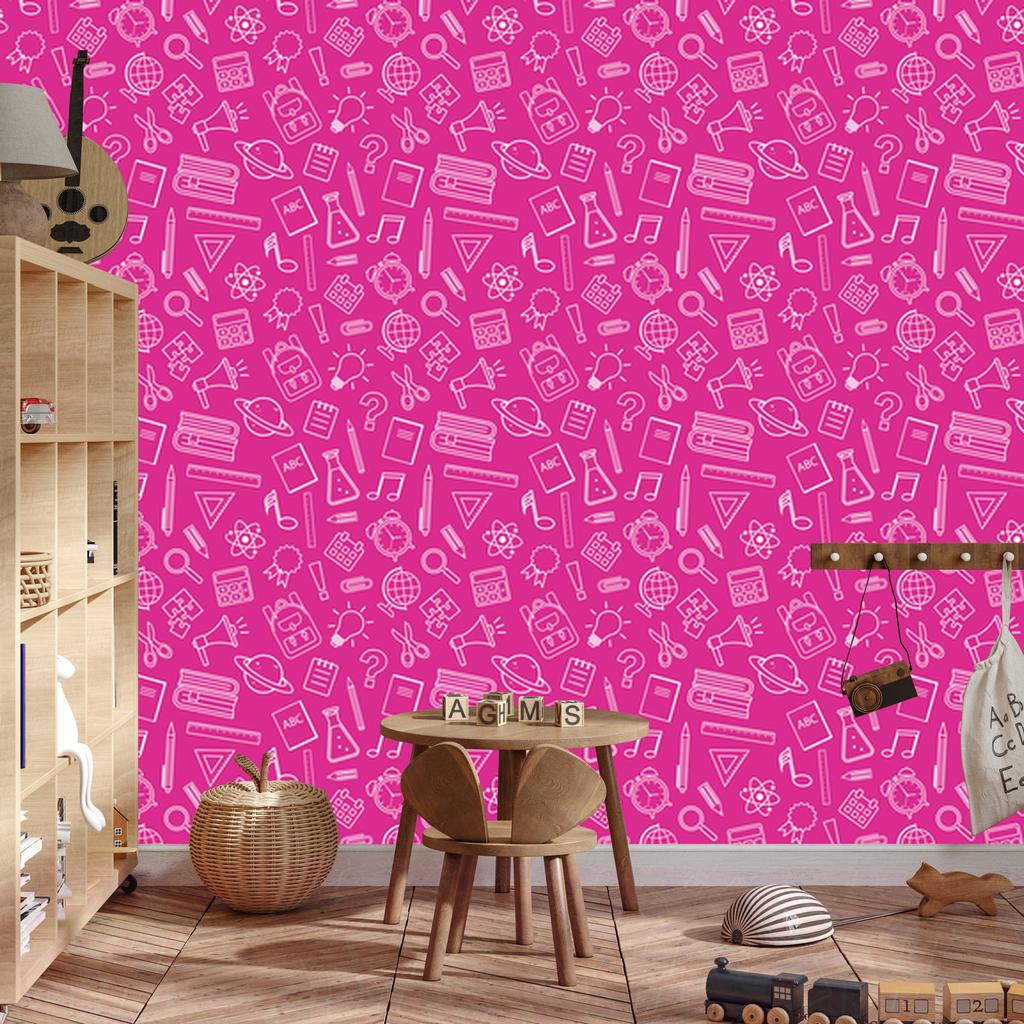 Wallpaper School Supplies Purple, Purple Background for Living Room and Bedroom 50x1000