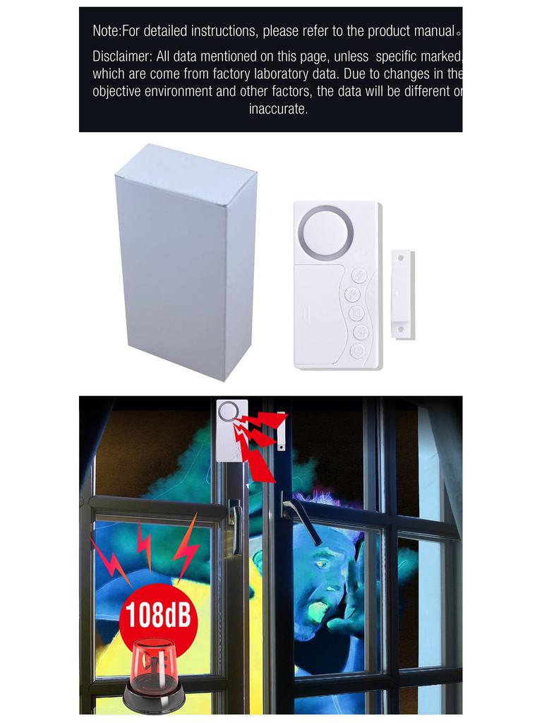 2-Pack Magnetic Door & Window Alarm: Anti-Theft & Open Door Reminder