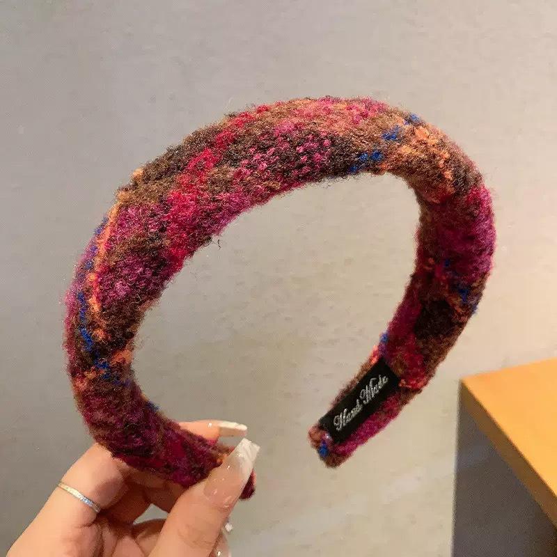 Red Polka Dot Angora Headband: Versatile Women's Hair Accessory for Autumn/Winter