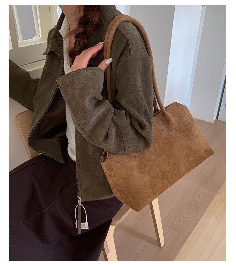 Women's Large Suede Shoulder Bag: New 2025 Autumn/Winter Versatile Tote
