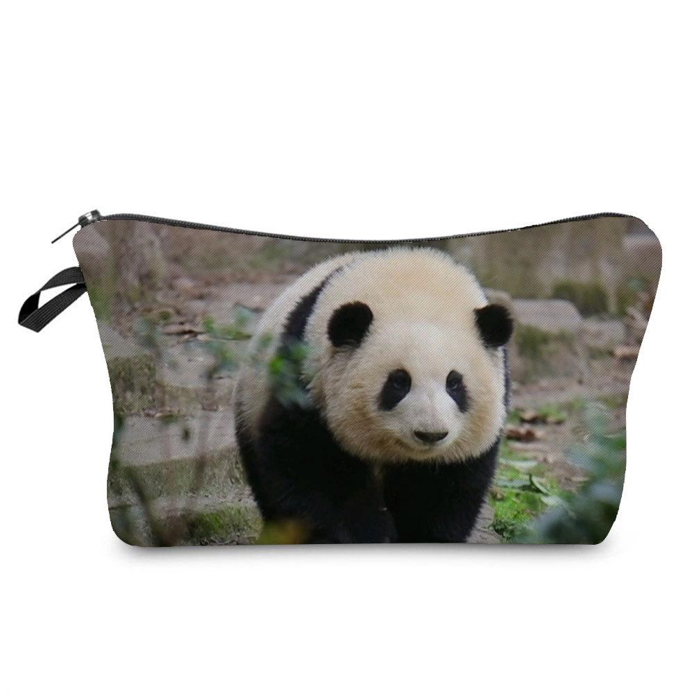 Women  Panda Print Cosmetic Bag Toiletries Organize Travel Storage Case KTB