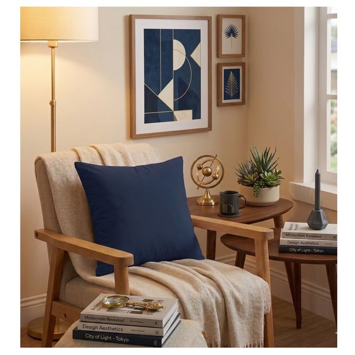 Coussin polyester uni 40 x 40 cm Pop color petrole