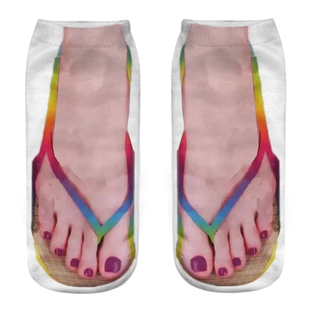 Lustige gemusterte Knöchelsocken in 3D-bedruckten Canvas-Schuhen mit Totenkopf-Zehensteg-Flip-Flops, Unisex-Design