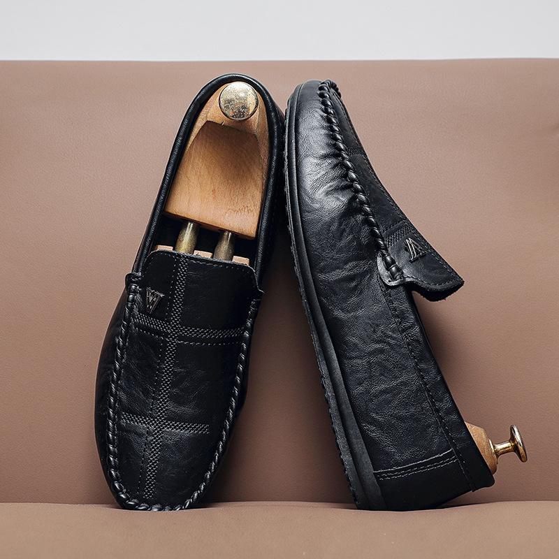 

Туфли Doudou мужские весна 2025 новая повседневная кожаная обувь мягкая подошва мягкая поверхность мужская обувь дышащие ленивые туфли для вождения 39