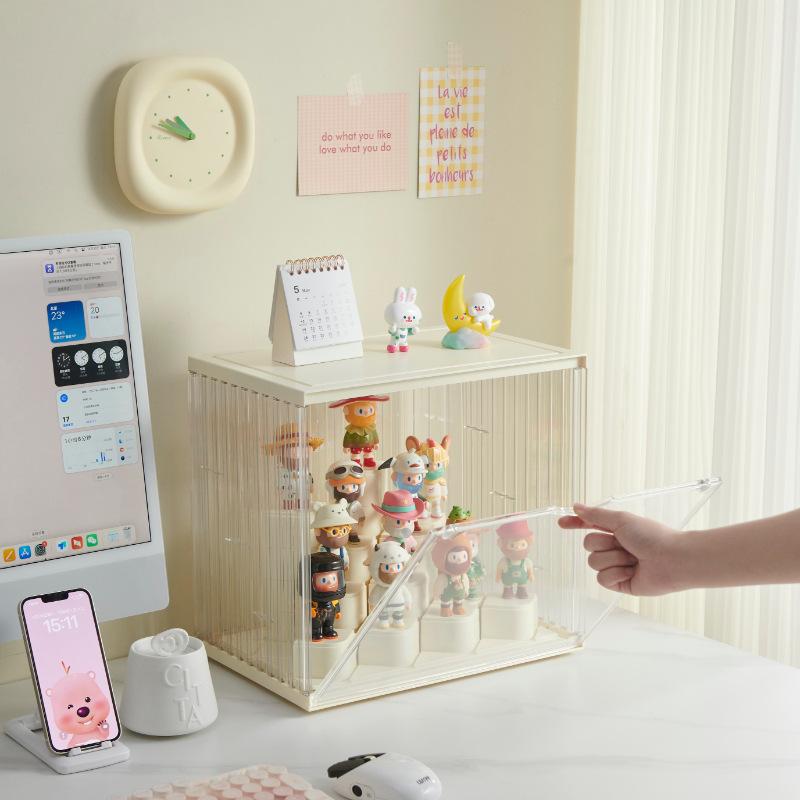 Stackable Transparent Magnetic Figurine Display Rack for Blind Boxes Pop Mart Storage Box Display Case for Collectible Toys