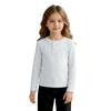 Girls' Fashion Casual Neck Button Base Layer Top for Everyday Wear