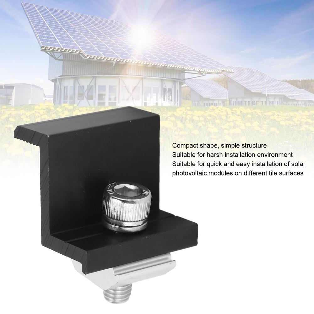 12pcs Lightweight Solar Panel End Clamp Practical Photovoltaic Z Bracket For Off-Grid System