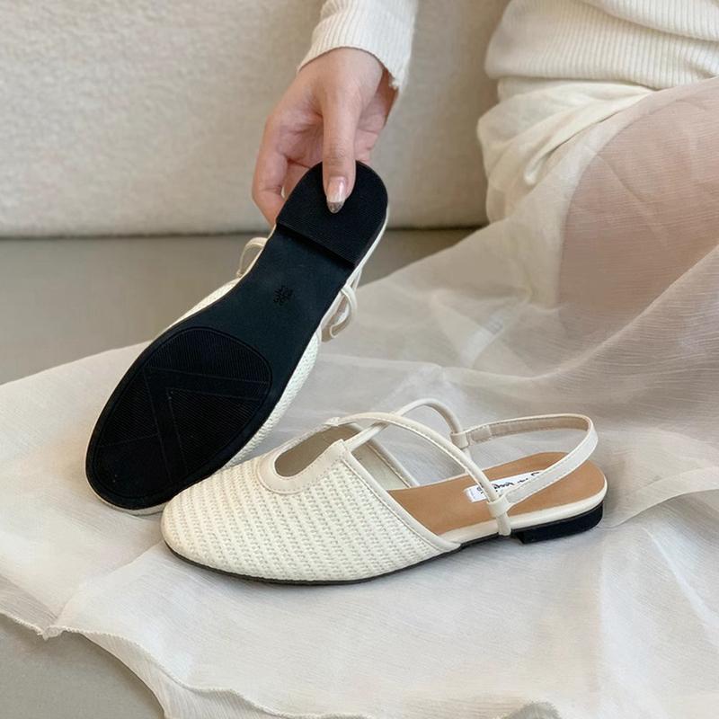 Fashion SUOJIALUN 2025 New Brand Women Flat Shoes Fashion Round Toe Ladies Elegant Single Shoes Soft Flat Heel Outdoor Dress Sandal Shoe