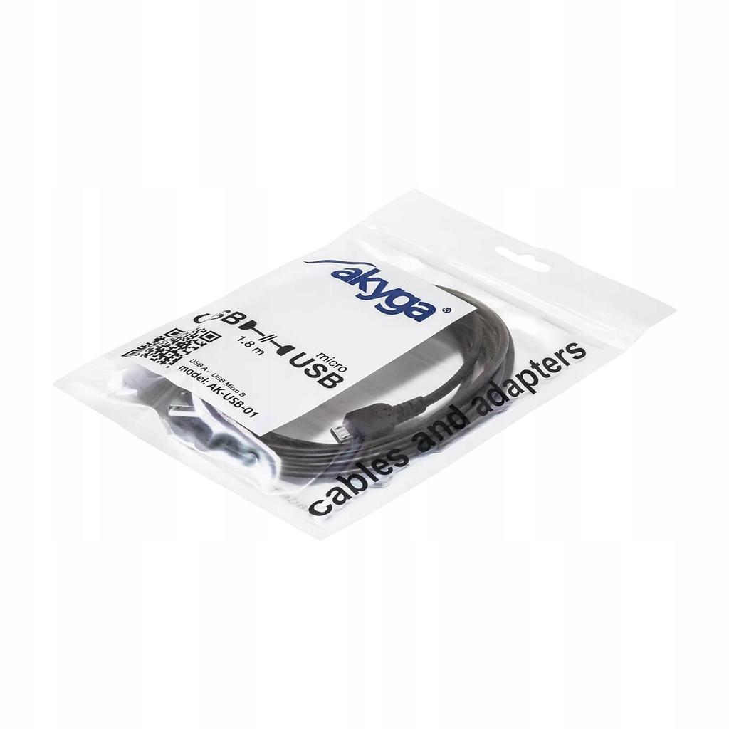 Akyga AK-USB-01 USB 2.0 Cable USB A() - micro USB B() 1.8m black