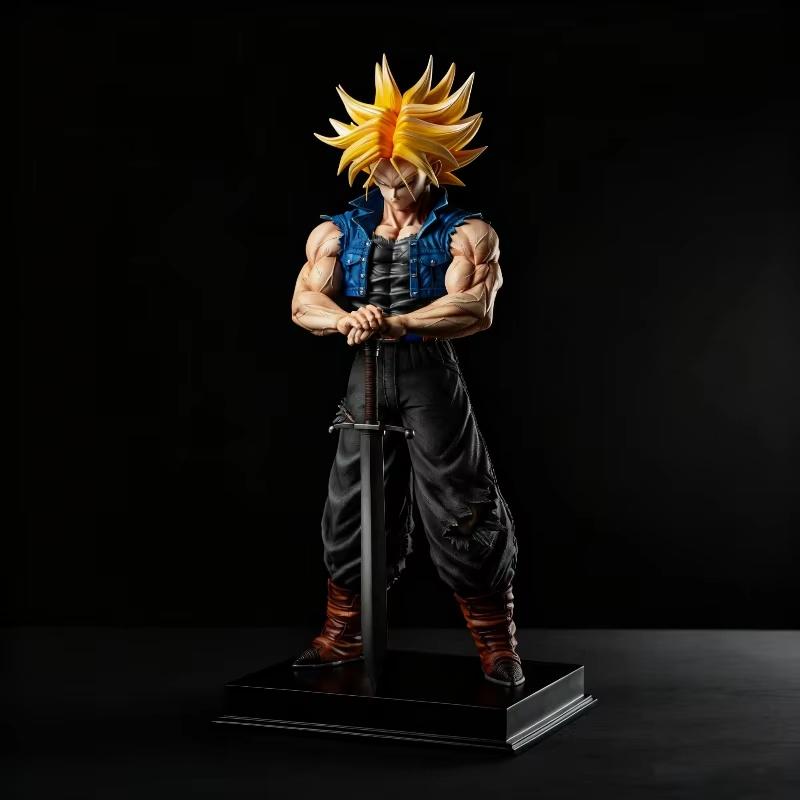 53cm Jt2% Super Saiyan Trunks Action Figures Large Size Pvc Static Statue With Base Anime Model Toys Surprise Gifts Collectable