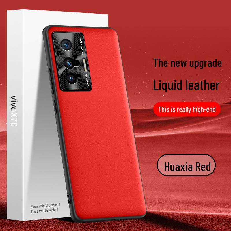 

Защитный чехол из жидкой кожи для Vivo X70 от падения — поставляется цельным, необрастающий чехол vivoX70