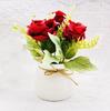 1pc Artificial Flower Potted Three Roses Small Flanged Bonsai Combination Simulated Plant Bonsai Home Decor Desktop Decoration