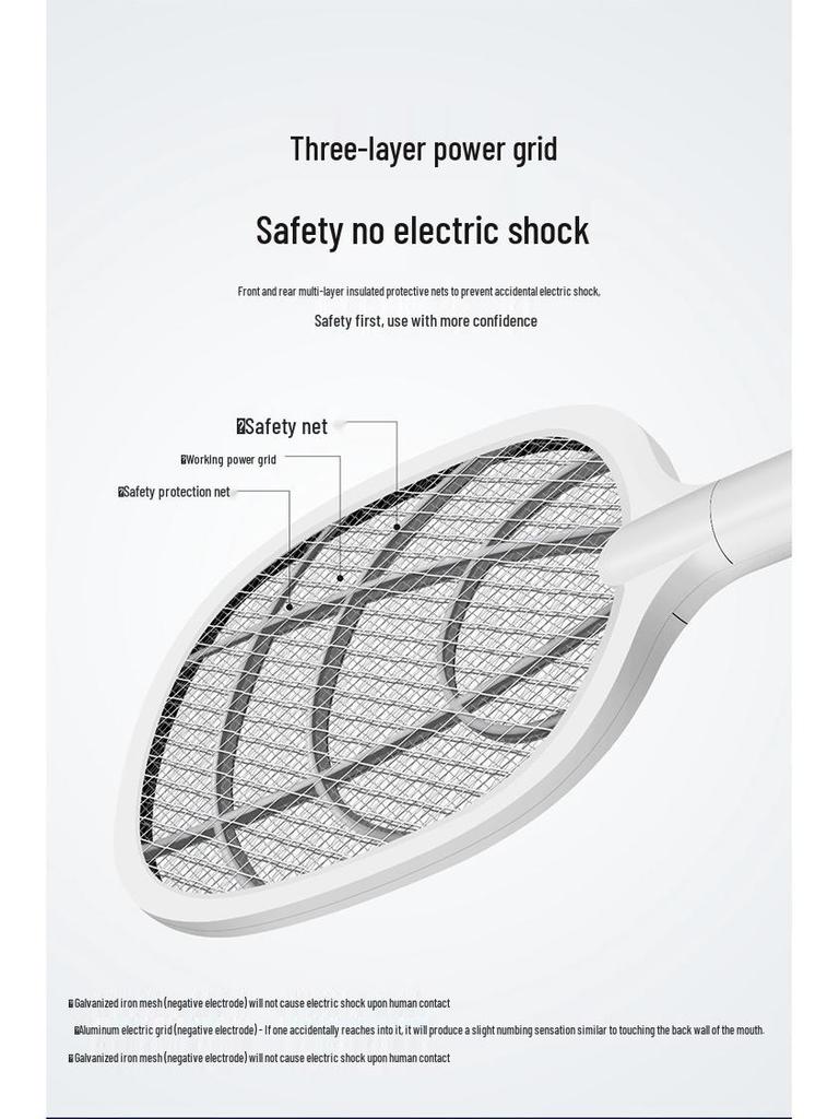 947 Dual-Function Electric Mosquito Swatter & Killer Lamp - USB Rechargeable with Electric Shock Protection