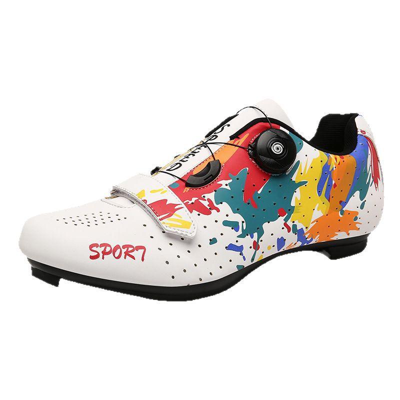 Foreign Trade Mountain Men's and Women's New Leisure Breathable Road Bicycle Lock Shoes Rubber Hard Sole Spinning Cycling Shoes