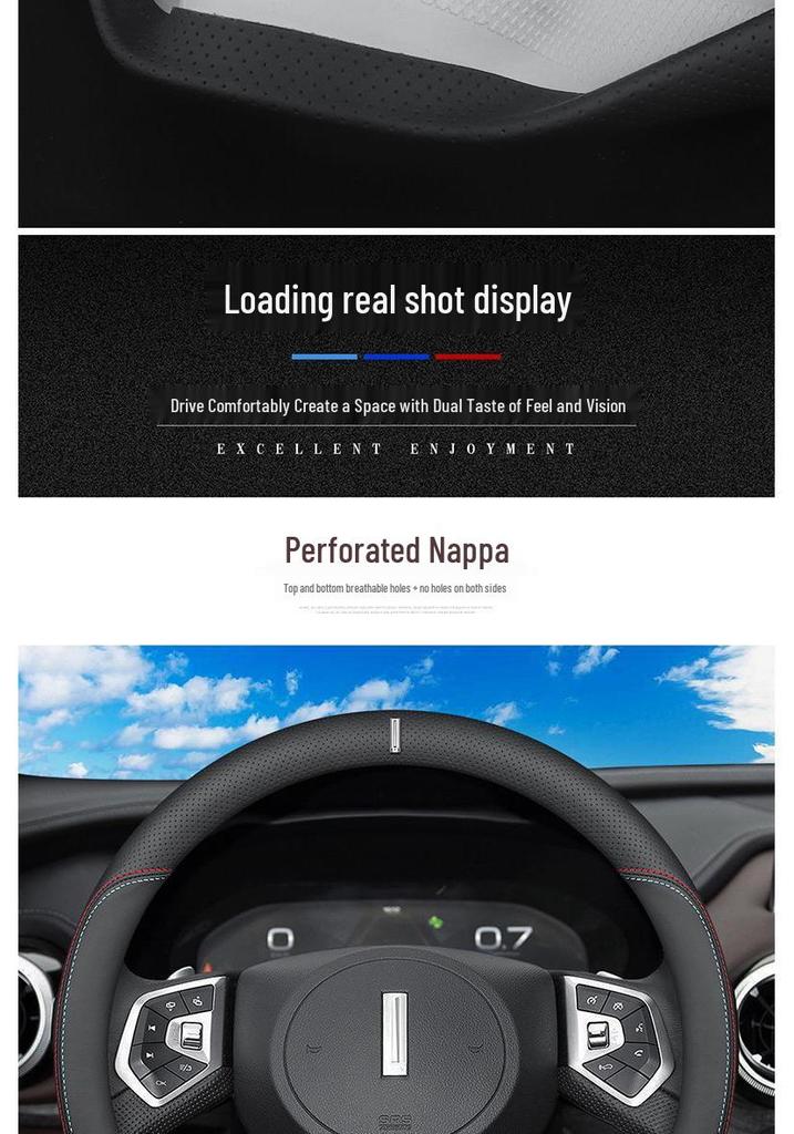 WEY Leather Steering Wheel Cover for VV7s/VV5s/P8/VV6WEY Tank 300 - Universal Fit Decorative Handle Cover