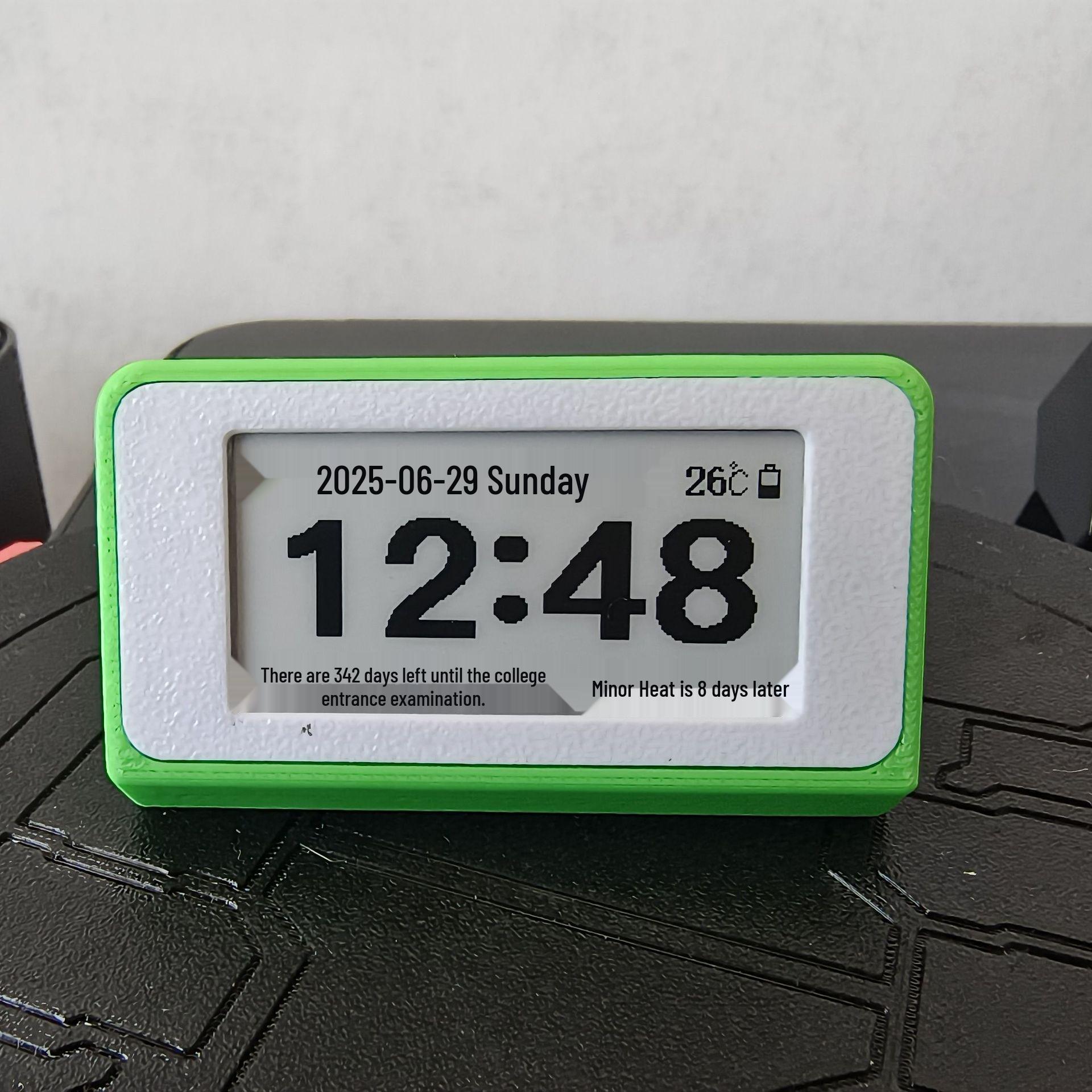 

Rechargeable Dual-Screen E-Ink Smart Desk Calendar & Clock Version A розовый/белый