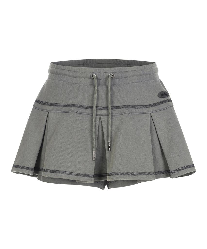 LALAFOX Pleated Sweat Skirt Charcoal Br2Cs001