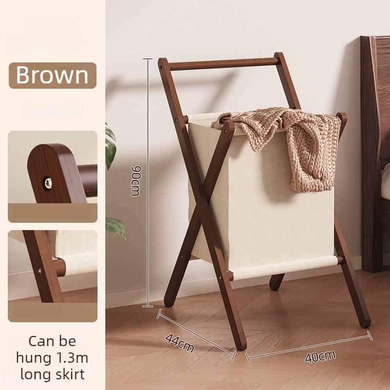 Bedroom Standing Coat Rack Wooden Folding Clothes Racks Multifunctional Clothing Organizer Stand Aesthetic Dress Storage Stands