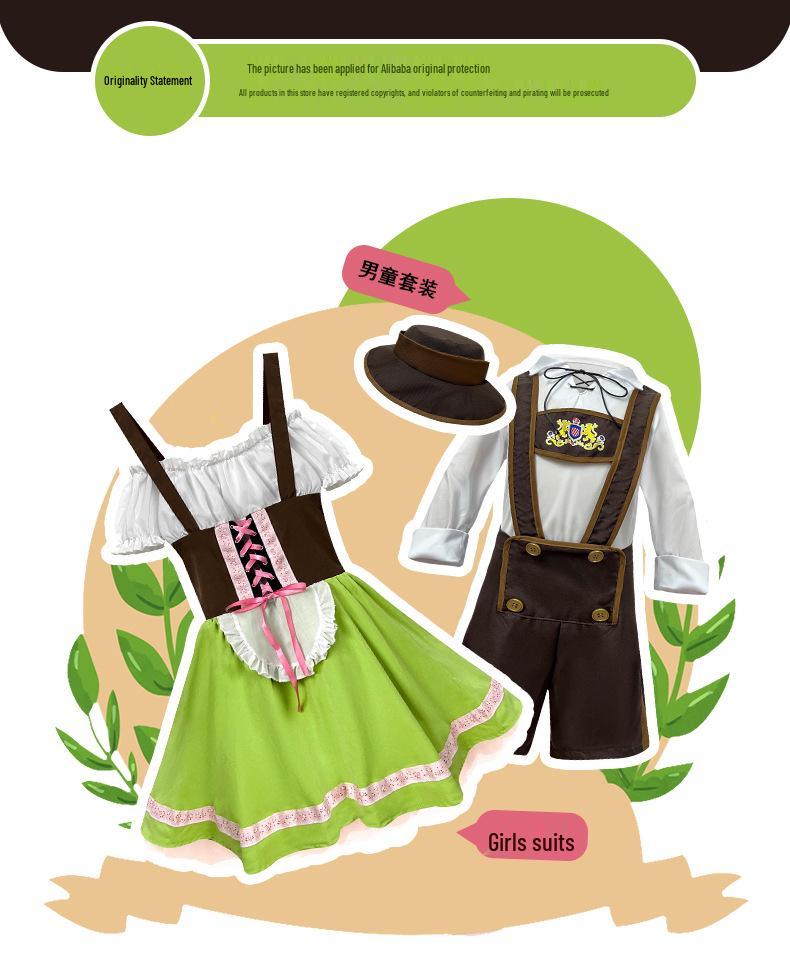 Kids' German Beer Fest Costume Set for Cultural Festivals and Performances