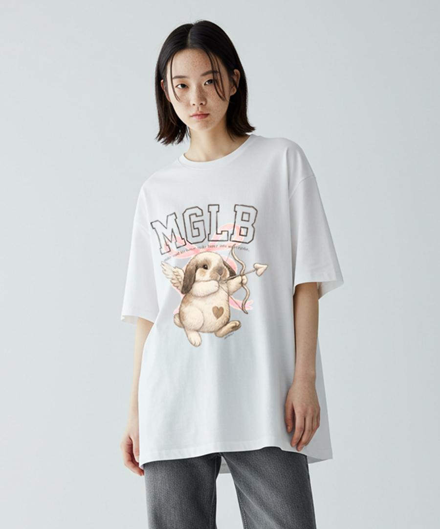 Match Glove Angel Rabbit Oversized Tee (White) Wh/Free